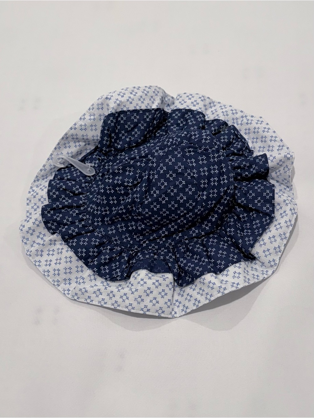 Gymboree Baby Sun Hat - Navy and White Floral Print